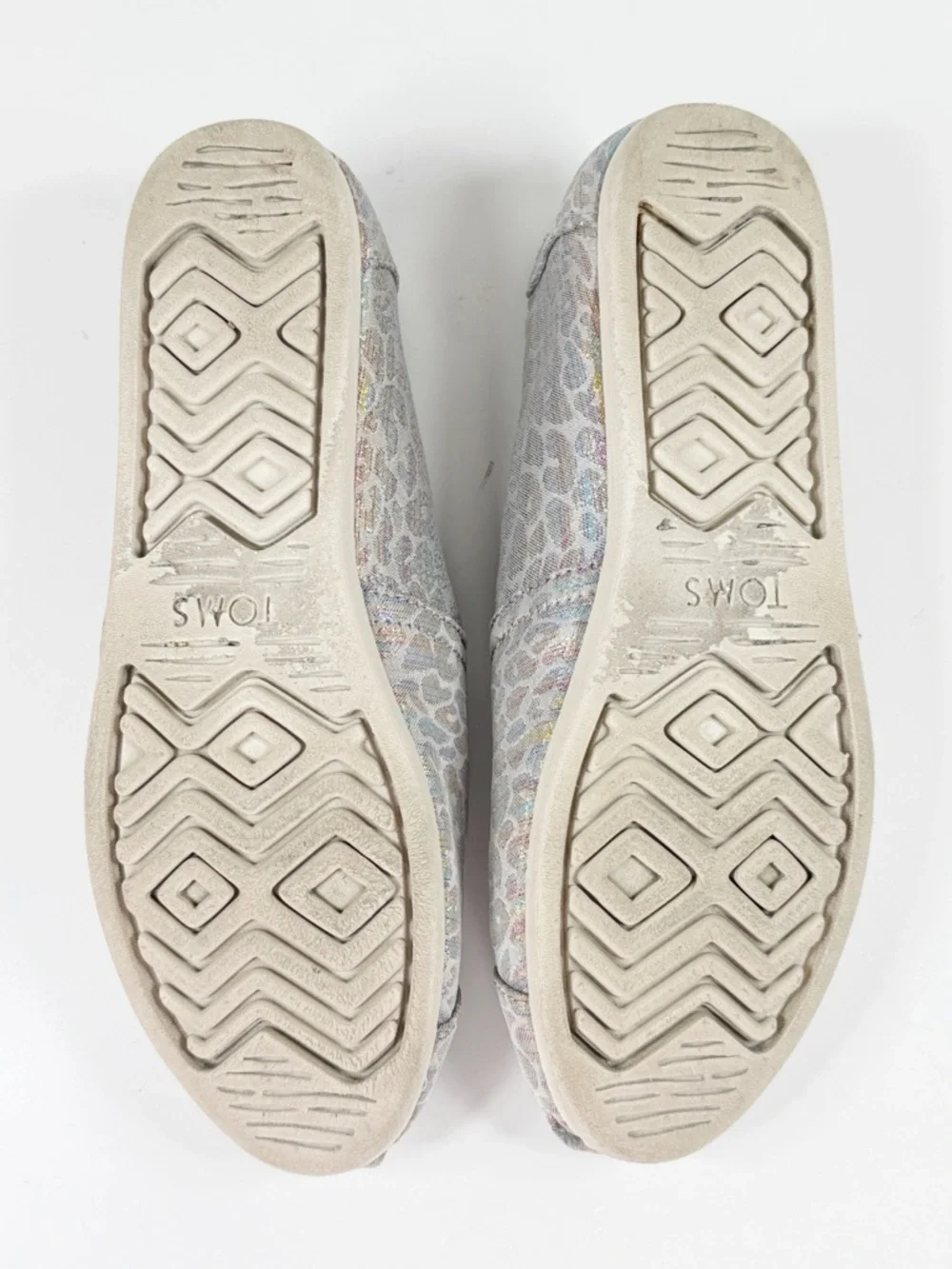 Toms Alpargata‎ Slip On Flats Metallic Rainbow Animal Cheetah Grey Size 7.5